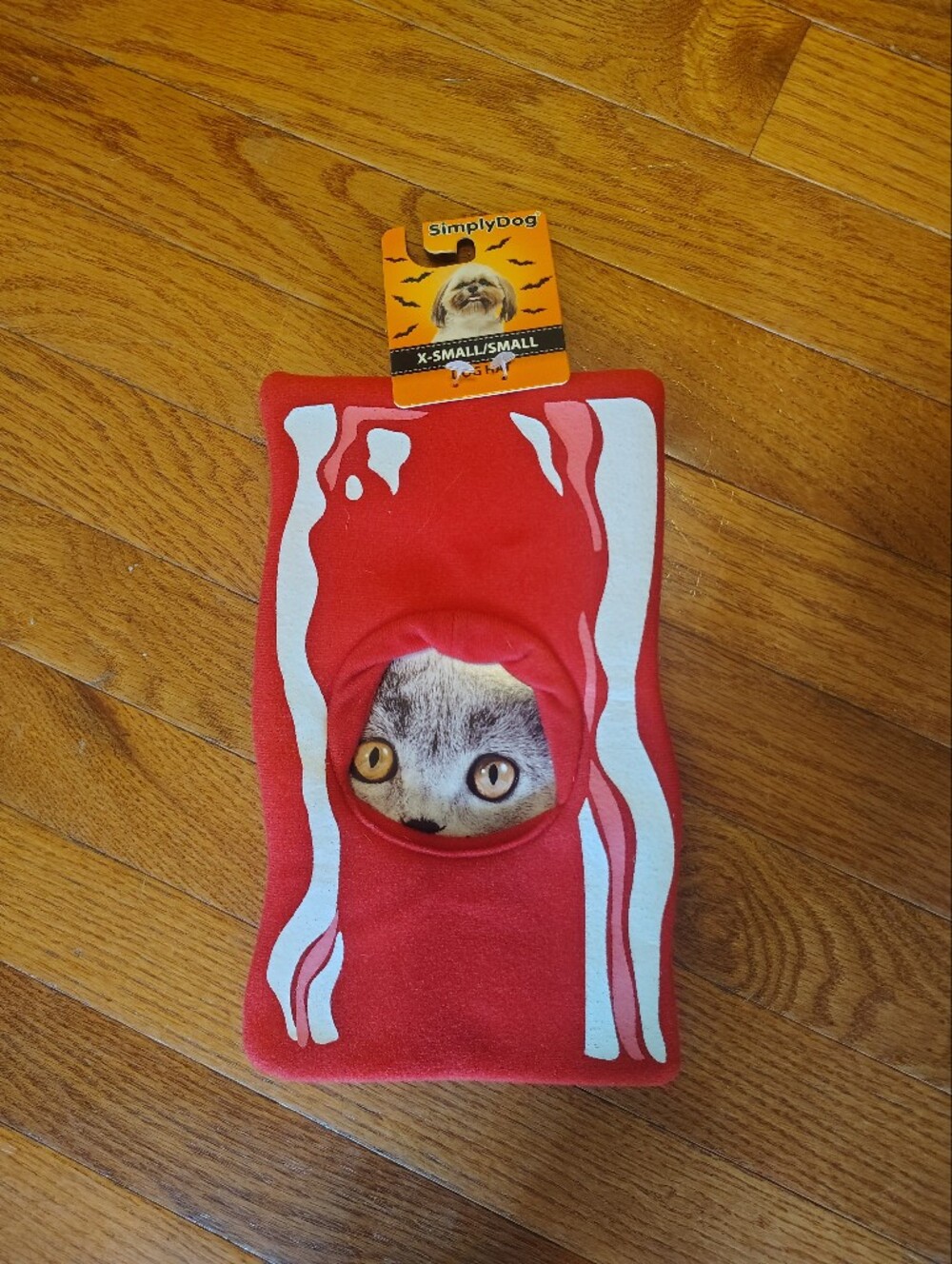 Red Bacon Cat Peek Toy - X-Small